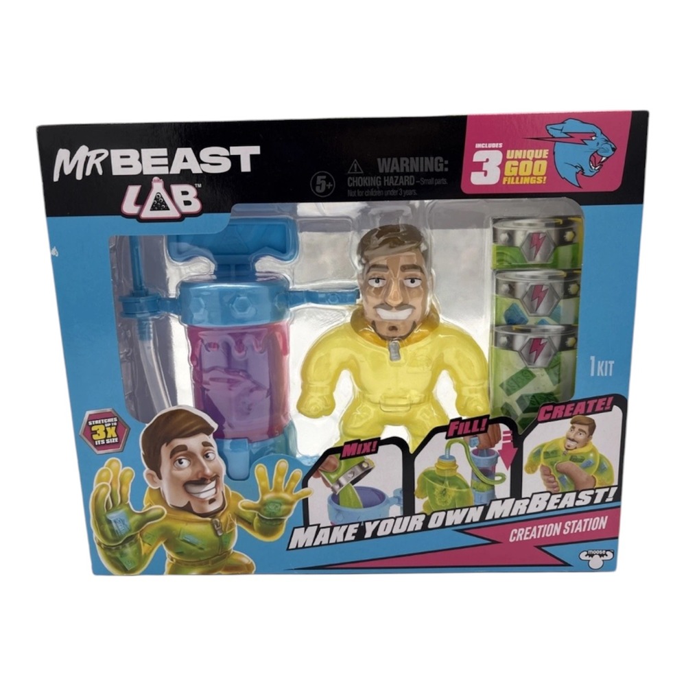 MrBeast Lab Creation Station Kids Yellow Stretchy Figure DIY Kit Damaged Box